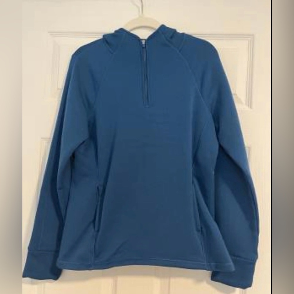 Athleta Blue Fleece Half Zip Hoodie-L